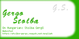gergo stolba business card